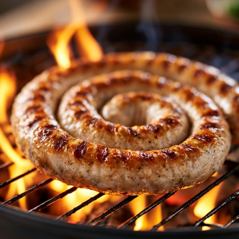 Polish white sausage presented for grilling season