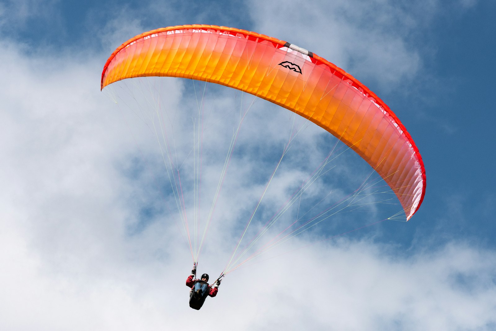 Parasail canopy high above the water