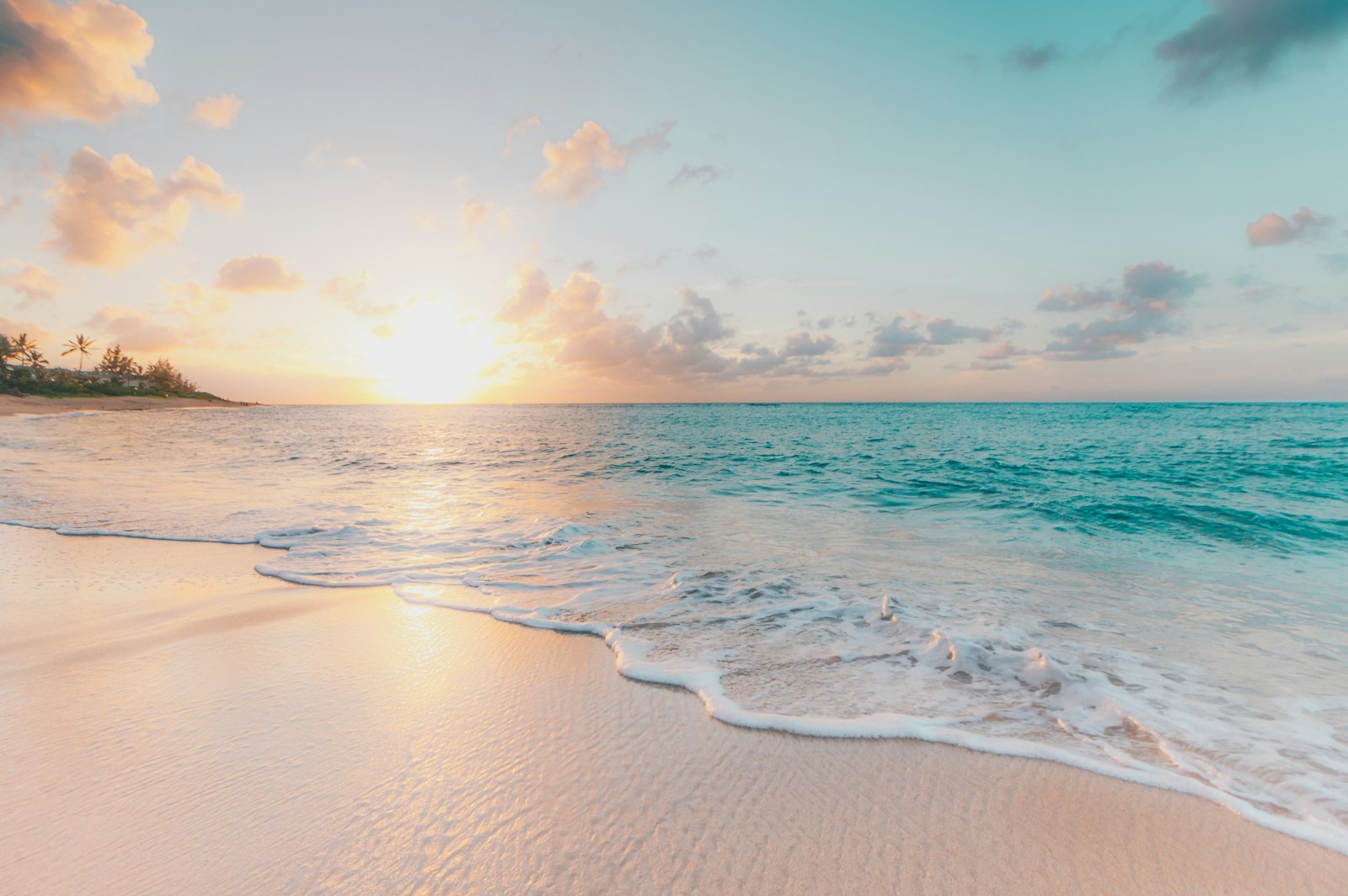 Soft sunset over a calm beach